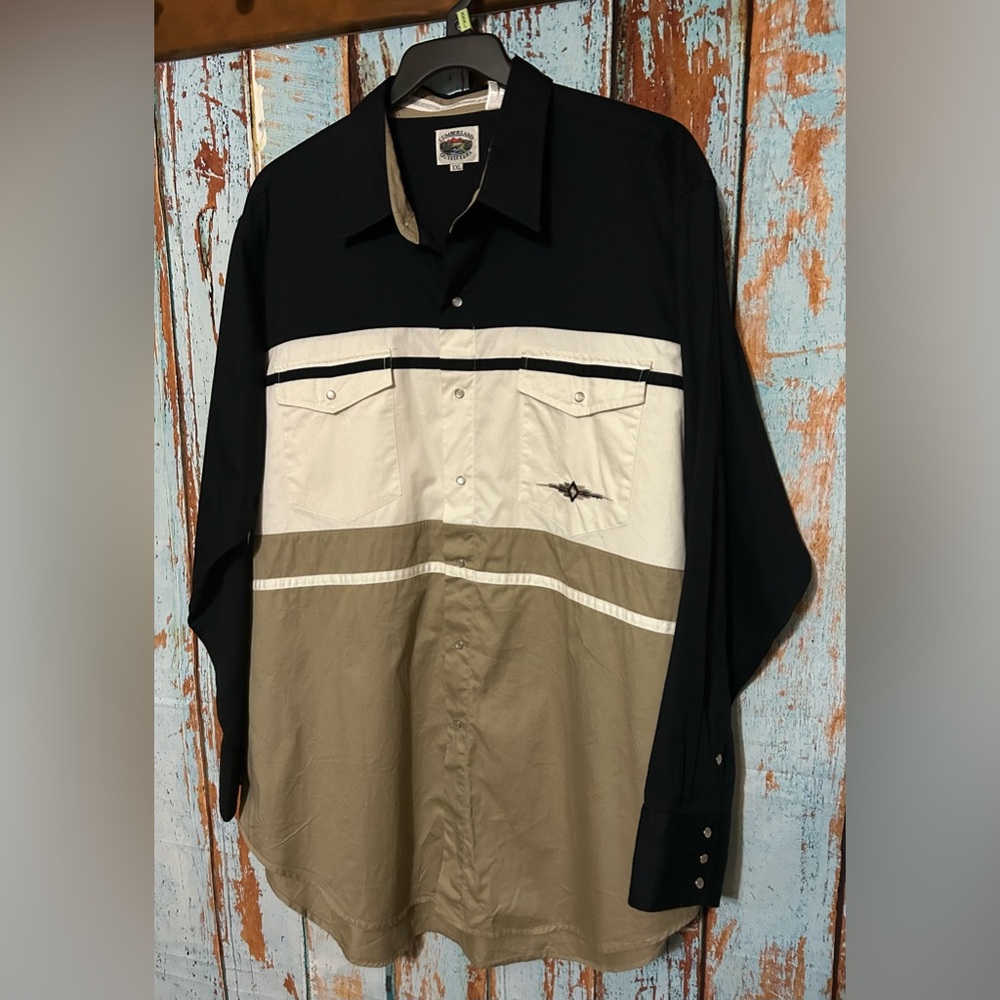 Cumberland Outfitters Vintage Colorblock Pearl Snap Western Shirt Size XXL